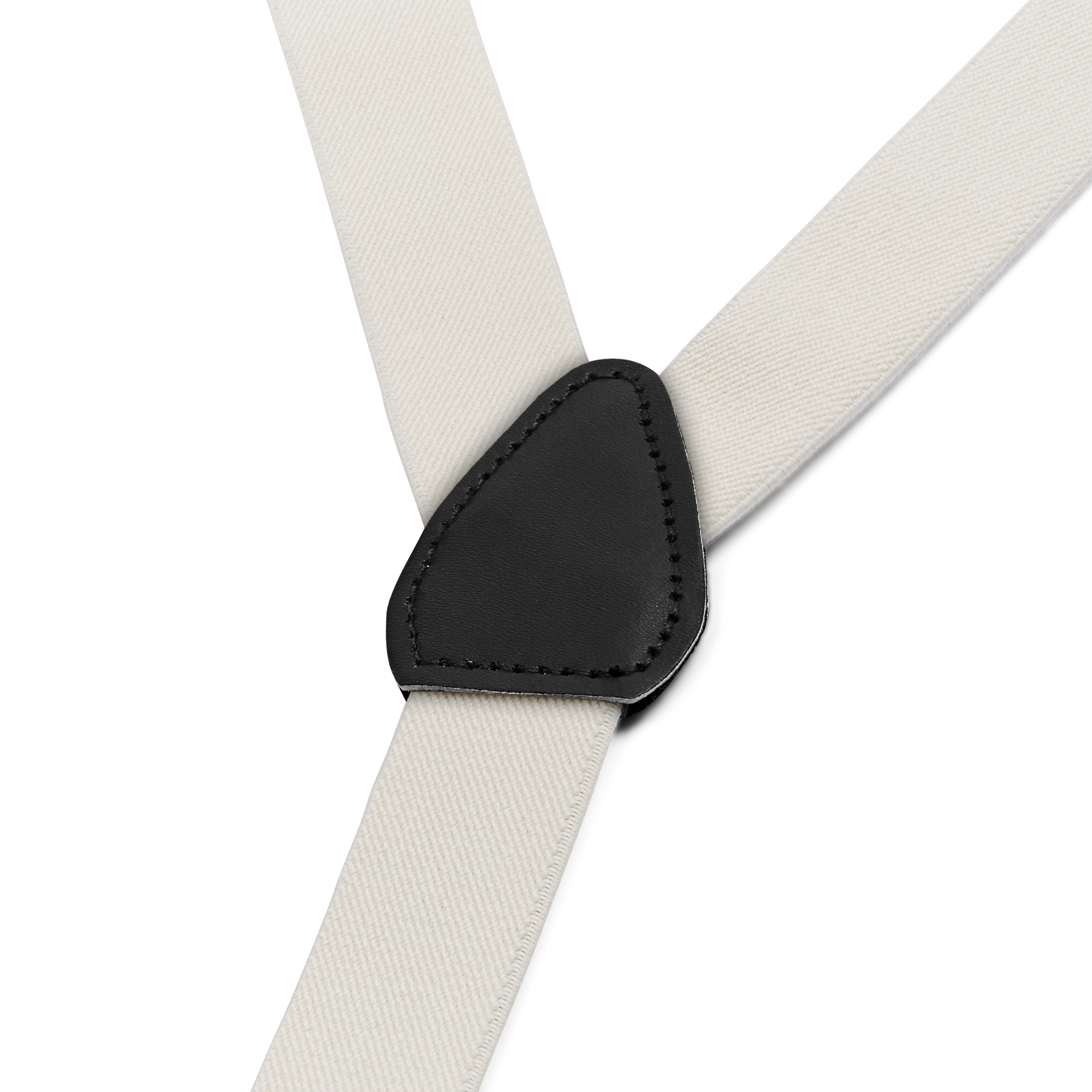 Bretelles blanc ivoire étroites à pinces - 2