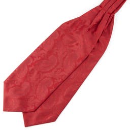 Pañuelo Ascot de poliéster con estampado cachemira rojo