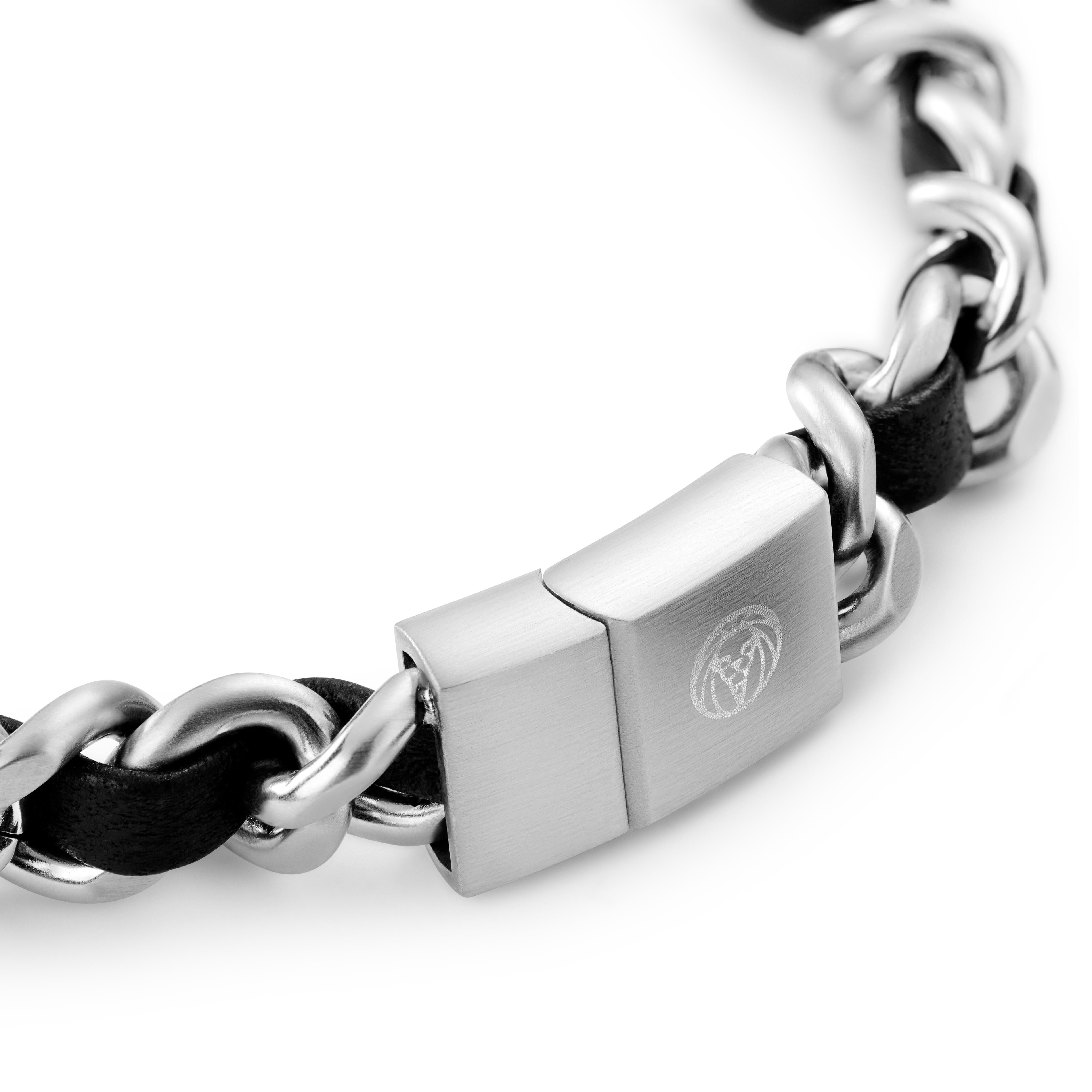 Nomen | Silberfarbene Kette und ID-Armband aus Leder - 6