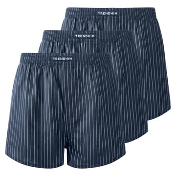 TrueFeel | 3er-Pack Marineblau-weiß gestreifte Boxershorts aus Baumwolle mit lockerer Passform TrueFeel | 3er-Pack Marineblau-weiß gestreifte Boxershorts aus Baumwolle mit lockerer Passform