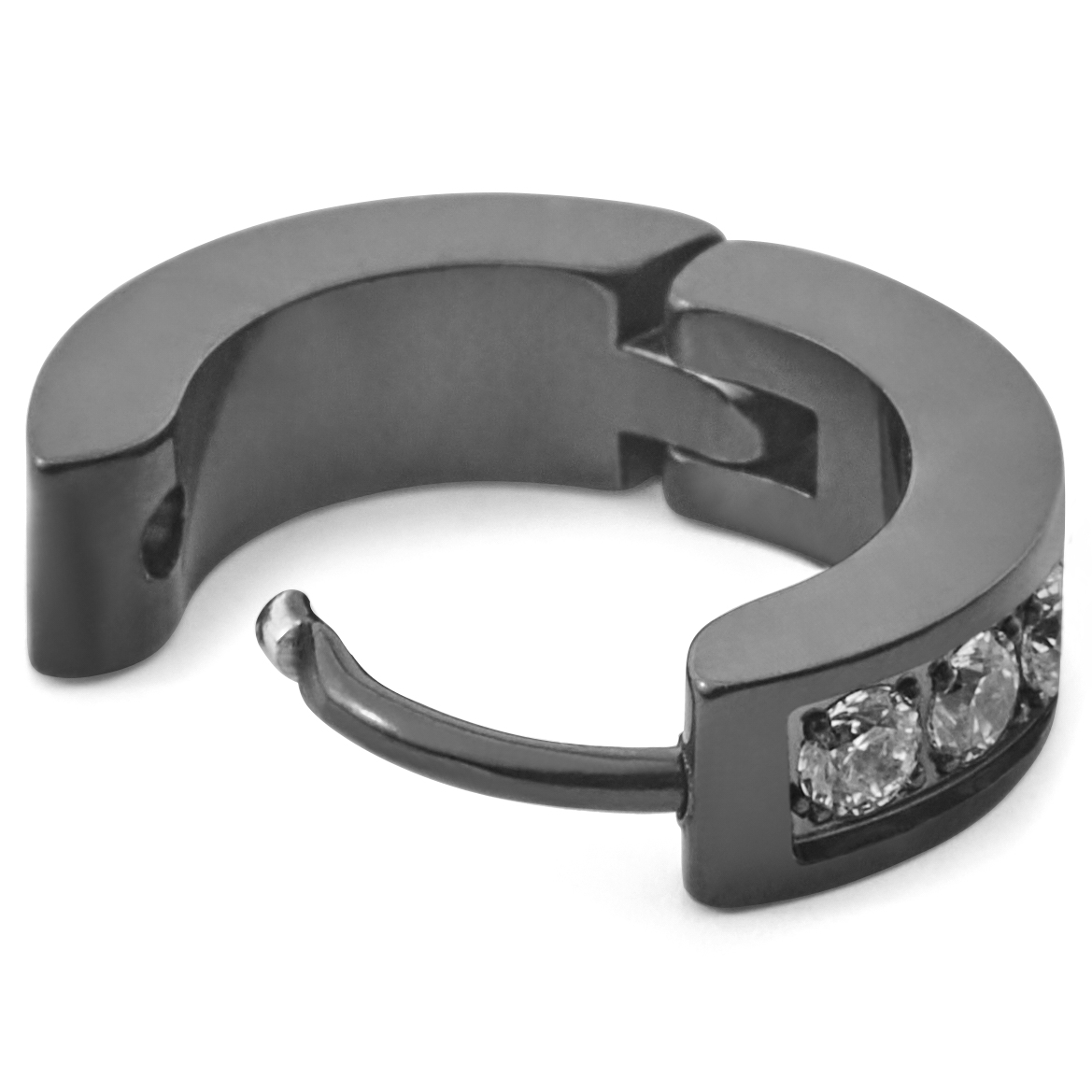 Floyd Sort Zirconia Hoop Ørering - 3