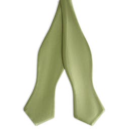 Light Green Self-Tie Satin Diamond Tip Bow Tie
