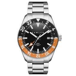 Métier | Reloj GMT de acero inoxidable naranja