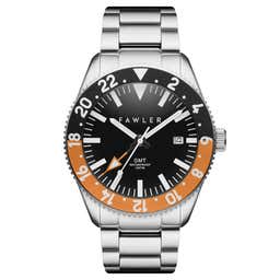Métier | Orange Stainless Steel GMT Watch 