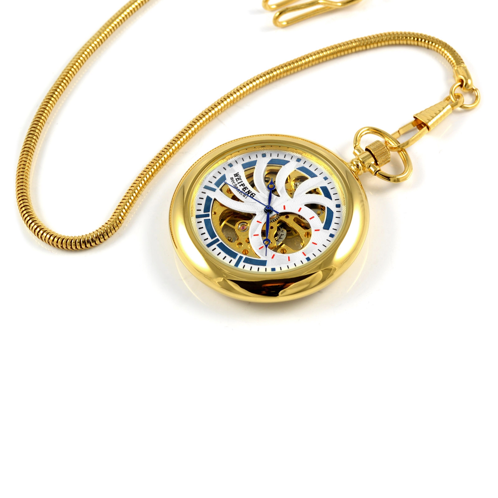 Mechaniczny zegarek kieszonkowy w złotym kolorze - 4