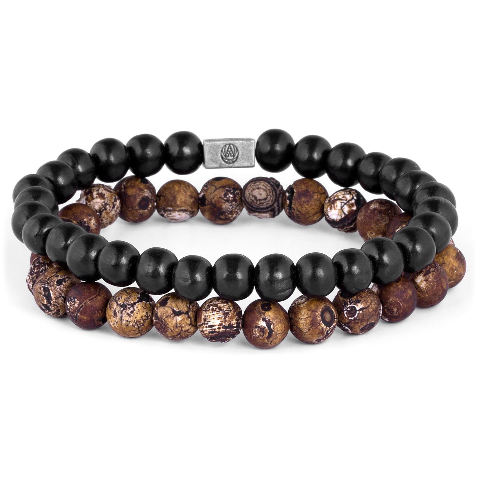 Pulseira Ágata Castanha & Madeira Miro Pulseira Ágata Castanha & Madeira Miro