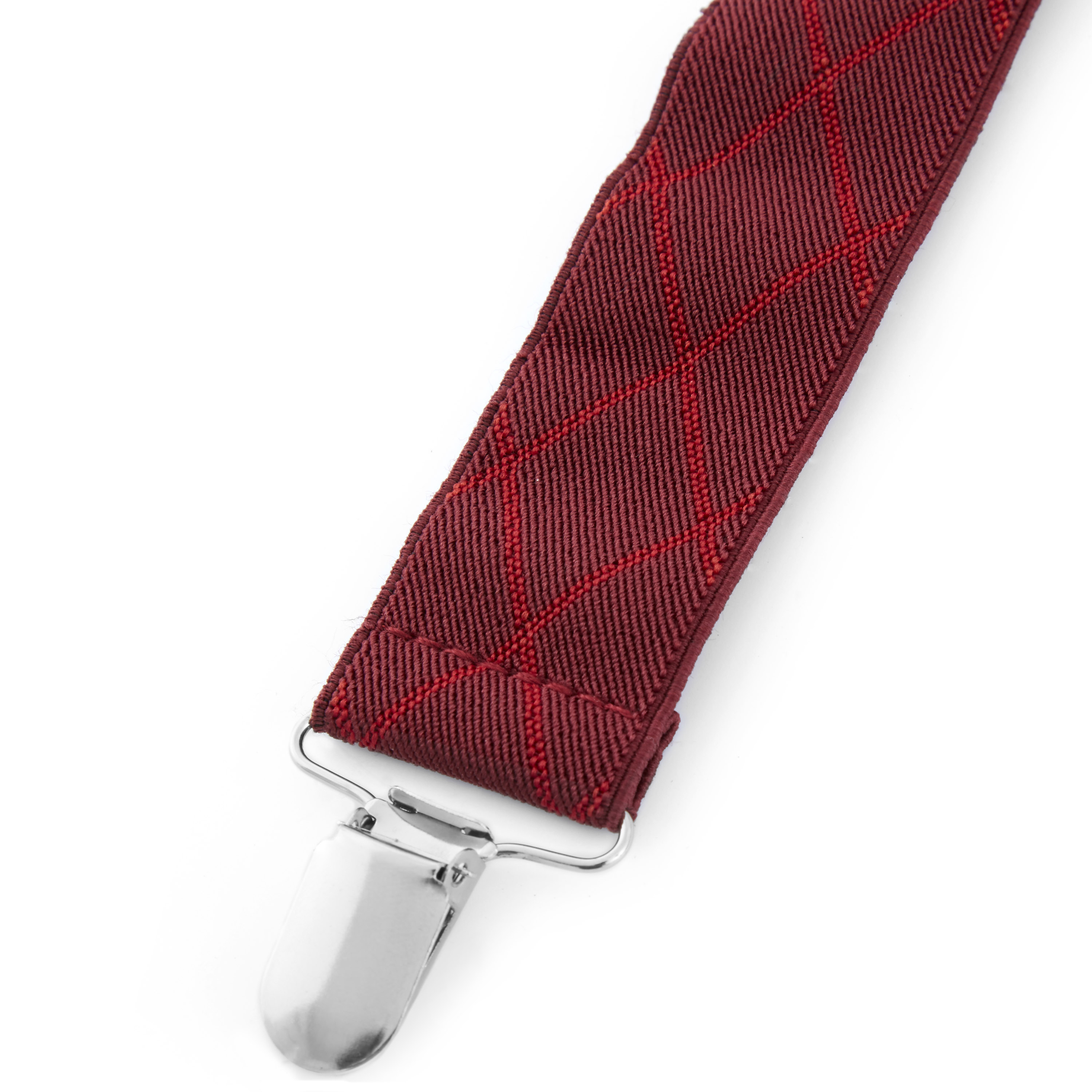 Bretelles bourgogne à motif diamant  - 2