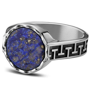 Atlantis | Pečatný prsteň z nehrdzavejúcej ocele s lapis lazuli 