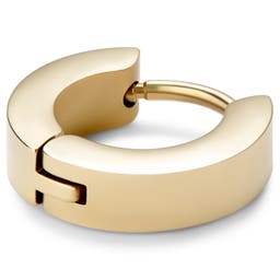 Huggie | Gold-Tone 6 mm Surgical Stainless Steel Flat Hoop Earring