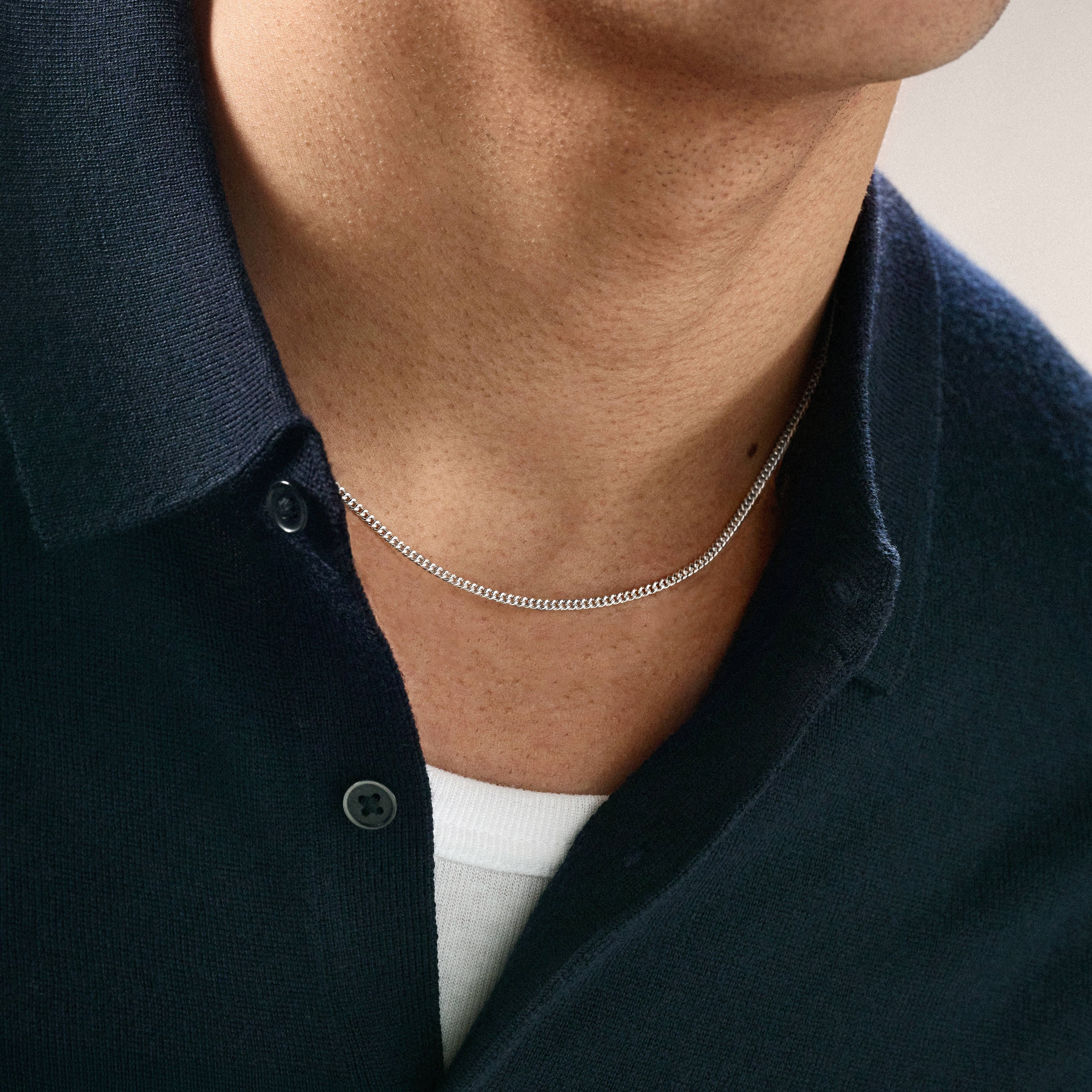 Argentia | 925s | Collana a catena da 2 mm in argento Sterling placcato in rodio - 2