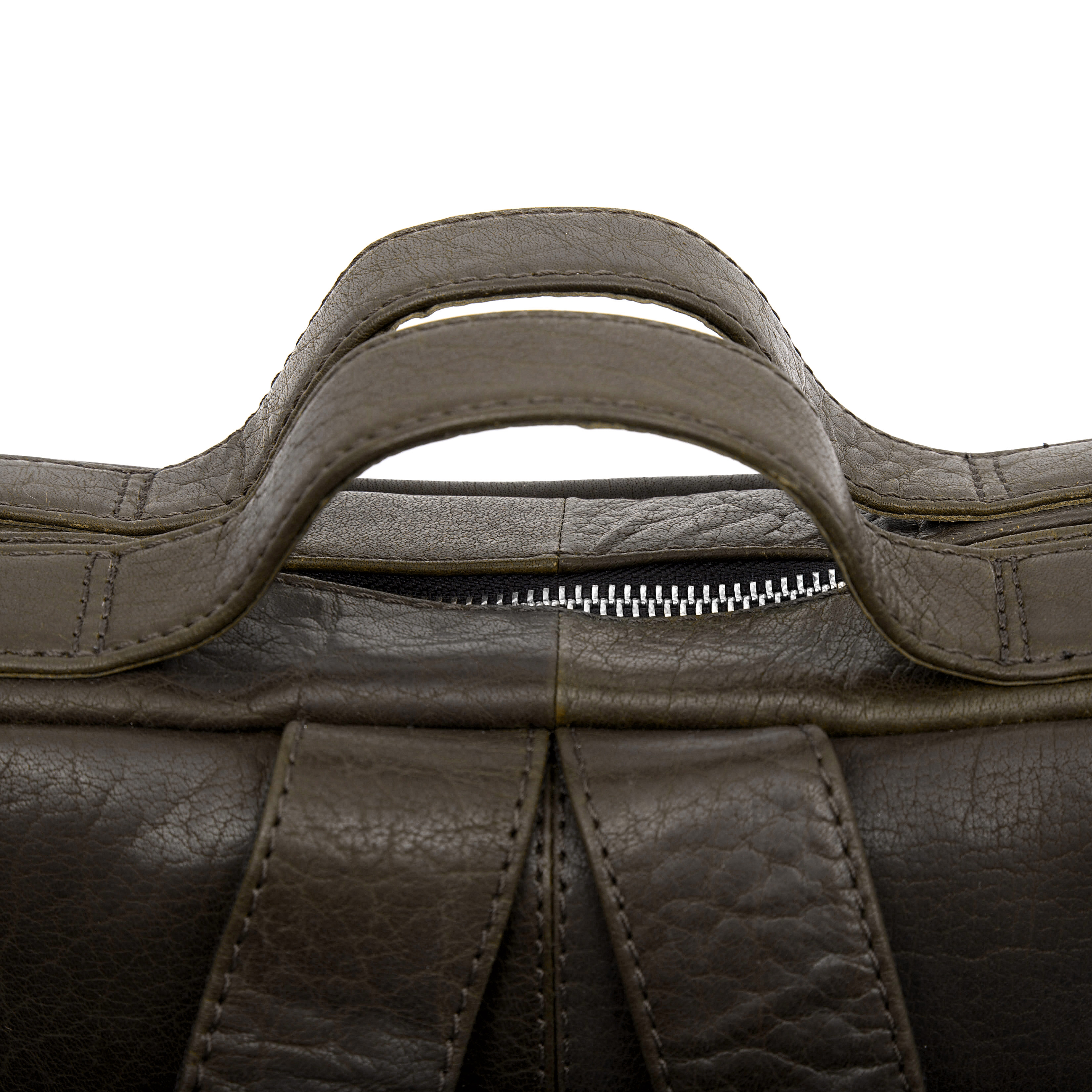 Sac à dos Montréal Retro en cuir vert olive - 10