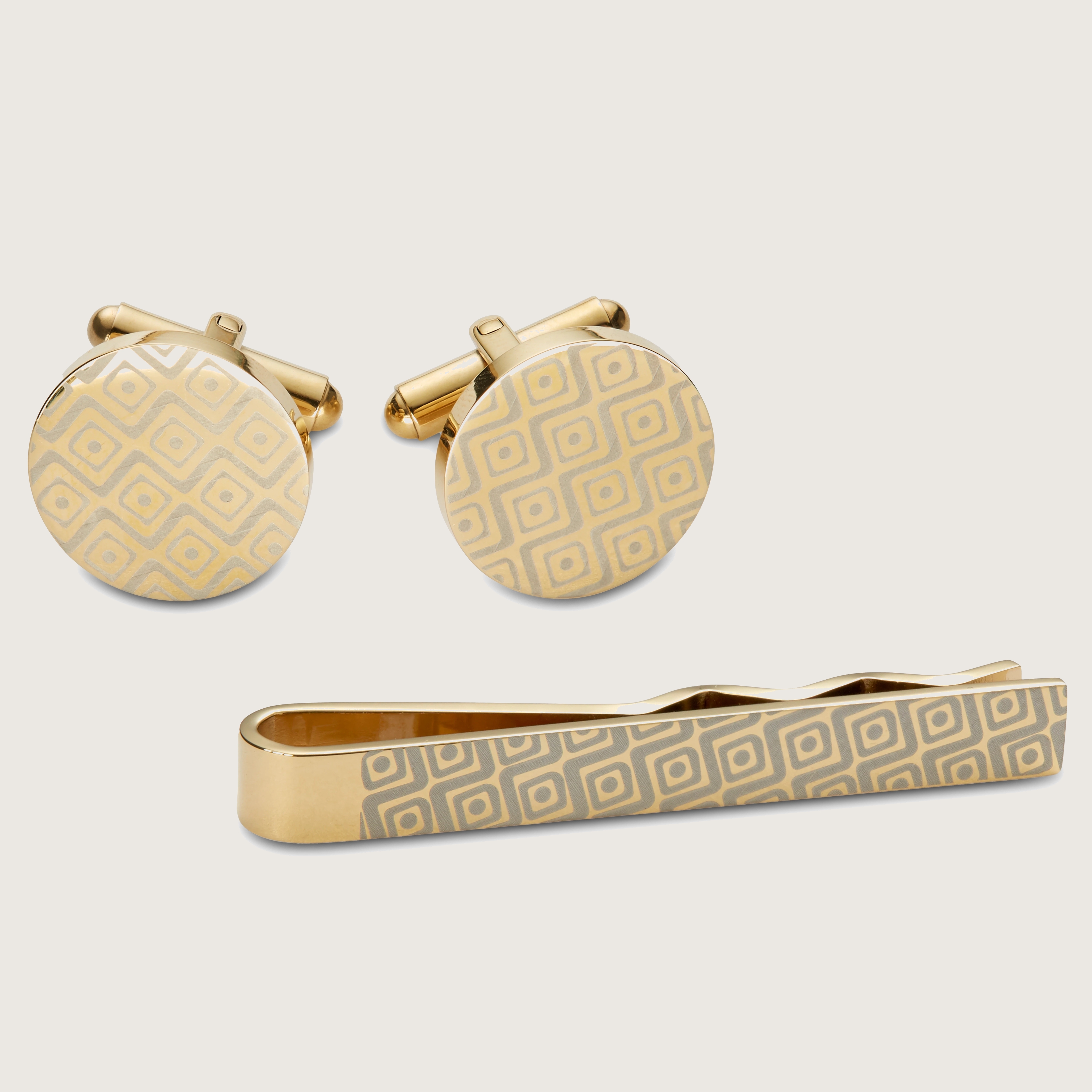 Set Gemelli E Fermacravatta Personalizzati Con Lettera G - Rame Tonalità Oro, Eleganti, Per Uomo - 2