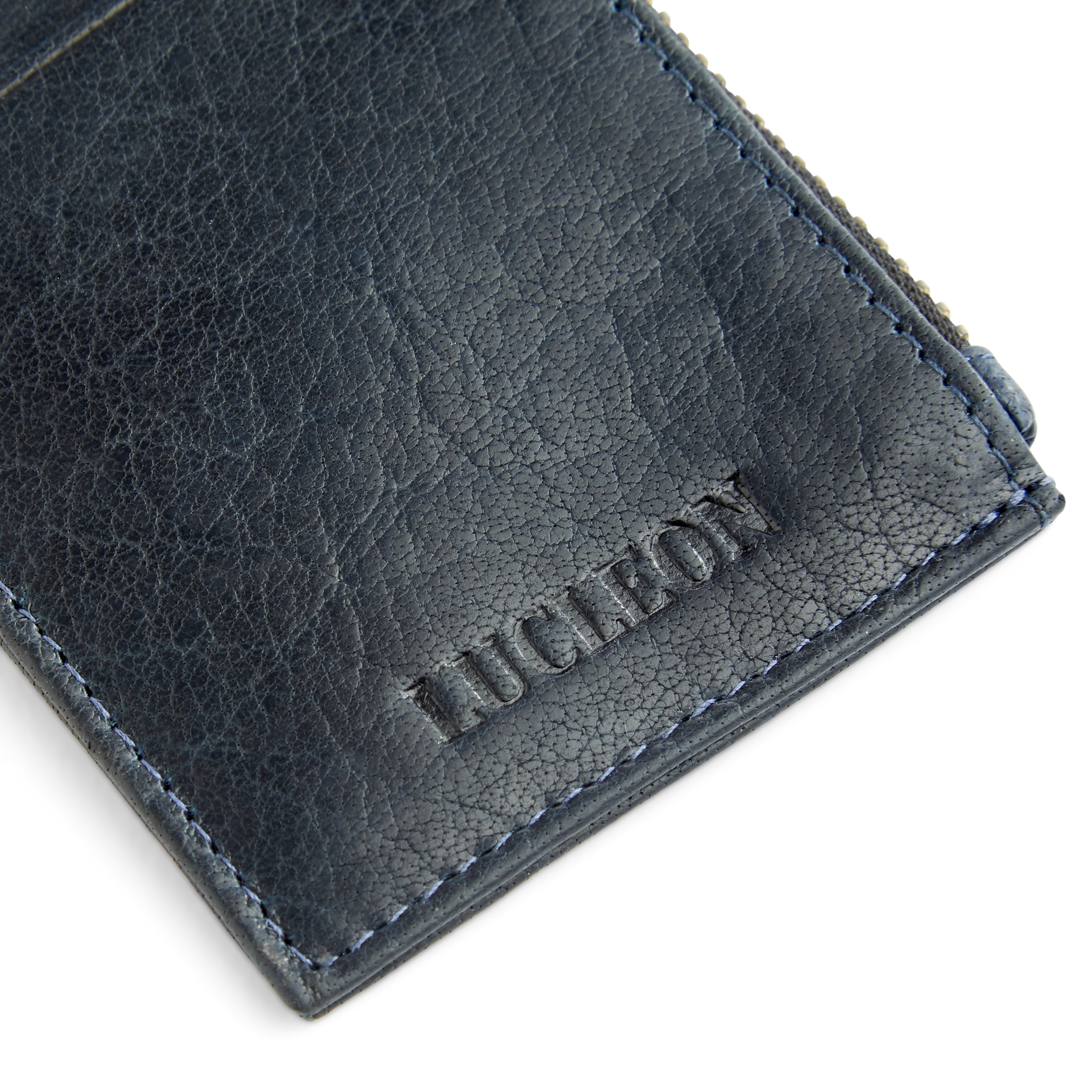 Cartera de cuero mini azul marino RFID Montreal - 6