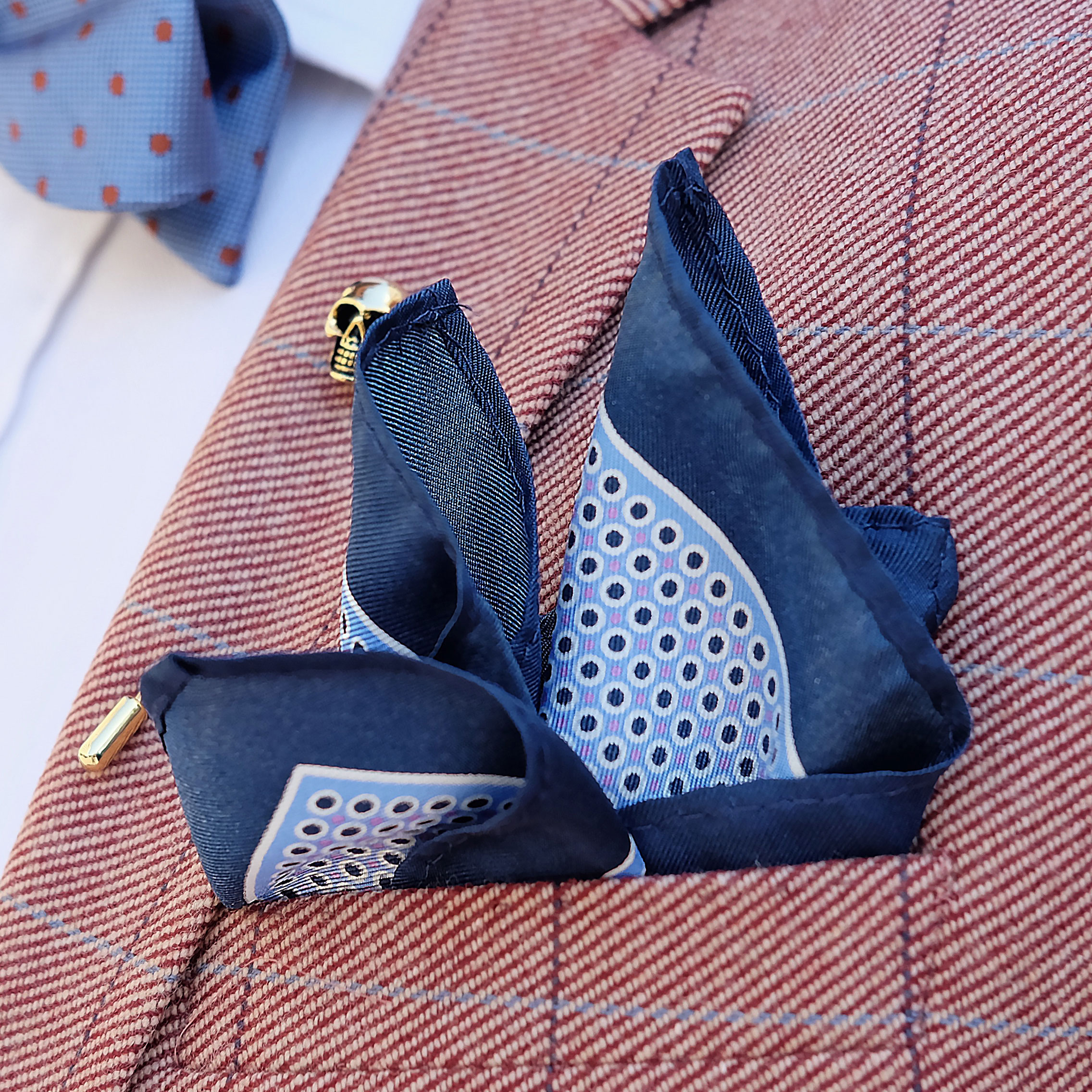 Men's Polka Dot Silk Pocket Square