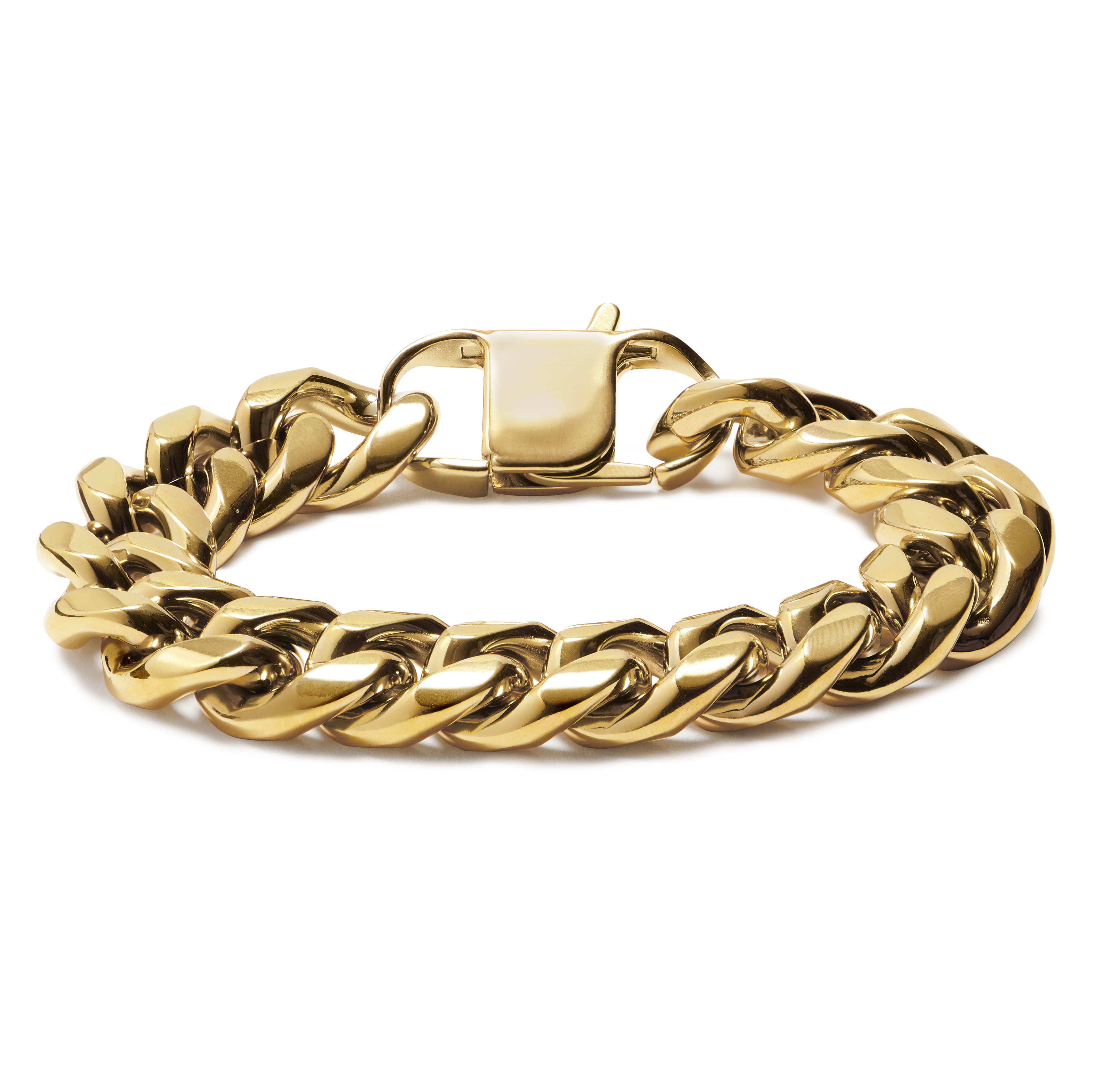 16 mm Gold-tone Steel Chain Bracelet
