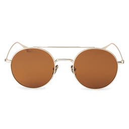 Ward Thea Gold-Tone & Brown Sunglasses