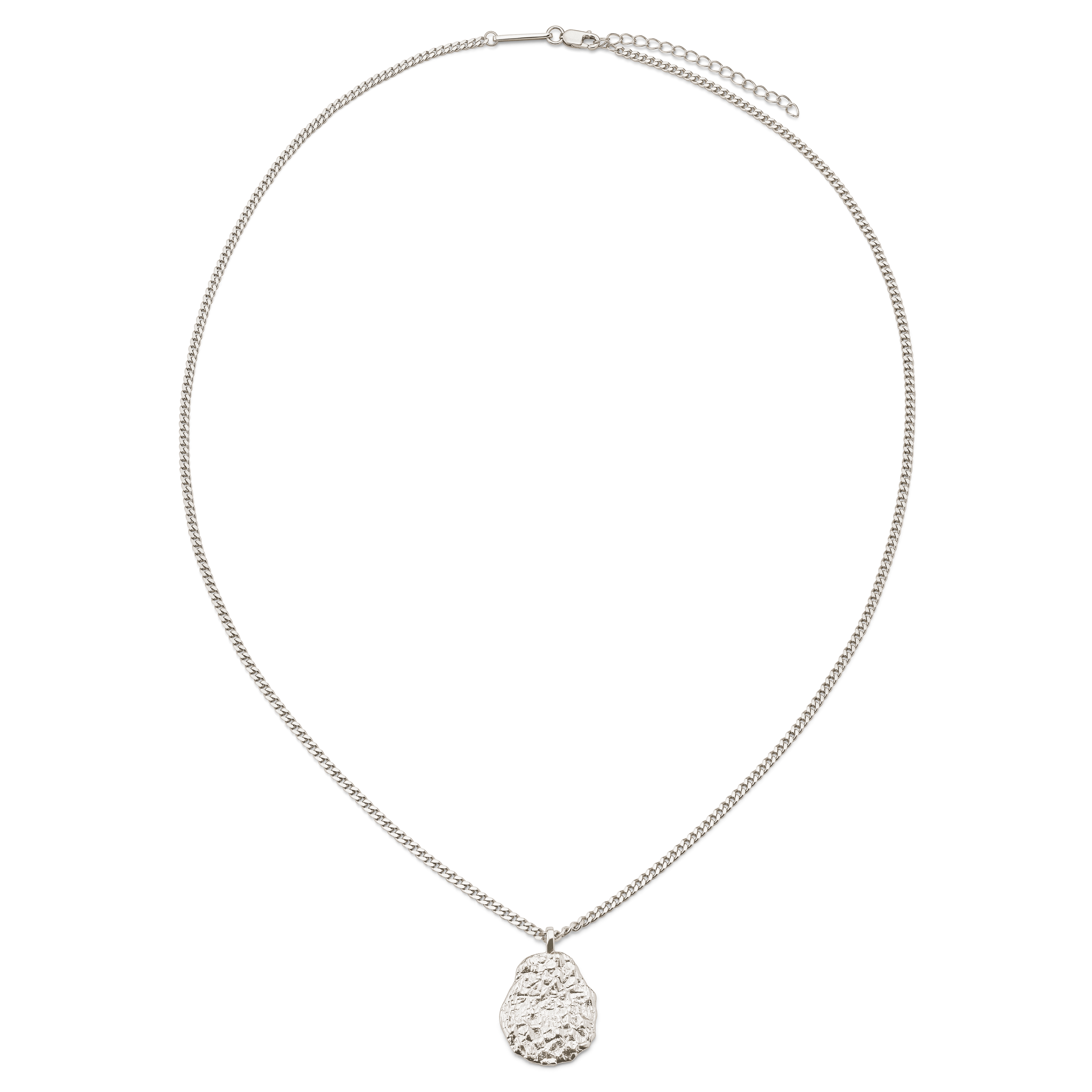 Rustic | Pinnoittamaton Raaka 925 Sterlinghopea Kartiokaulakoru - 2