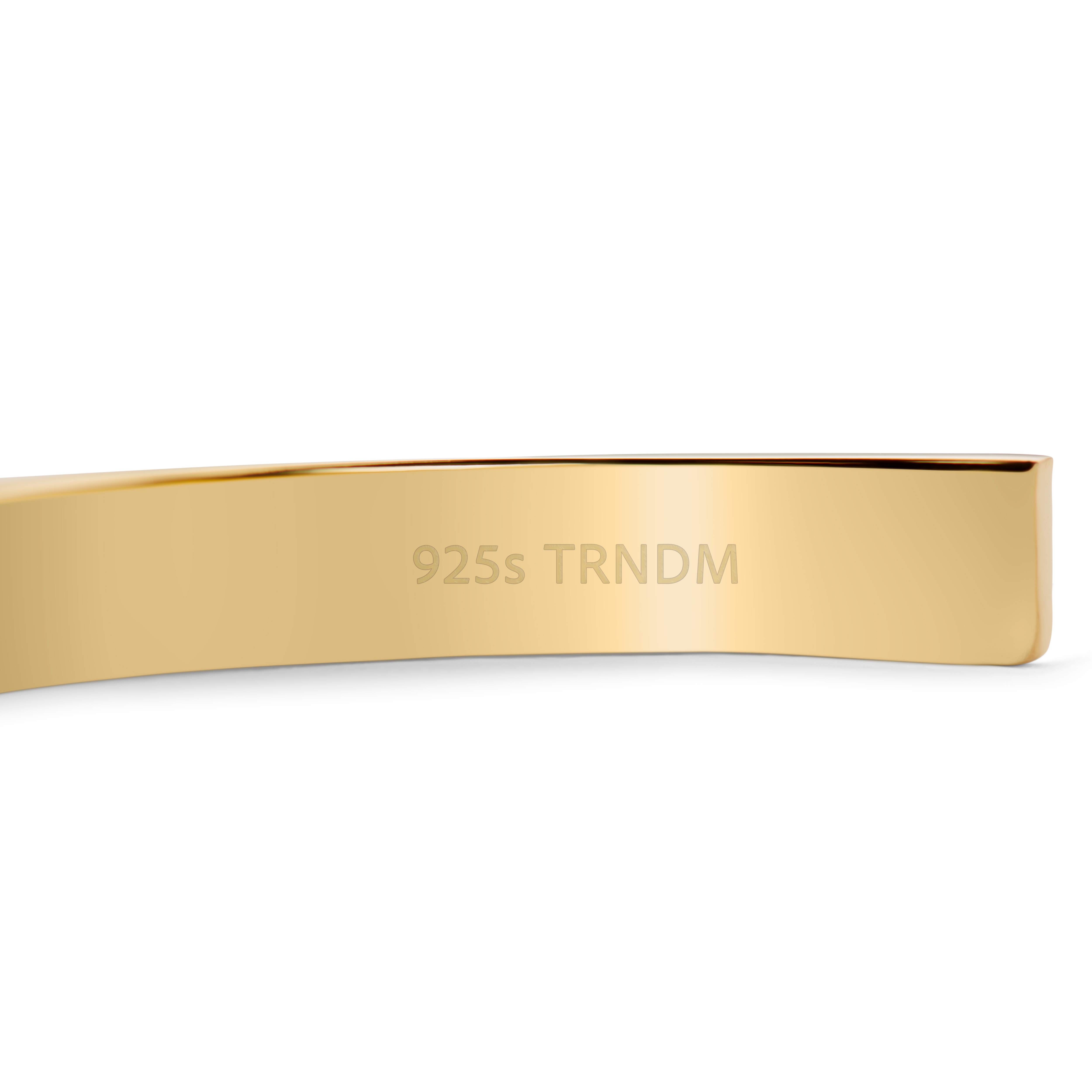 1/5" (5 mm) Polished Gold-Plated Adjustable Sterling Silver Angular Cuff Bracelet - 3