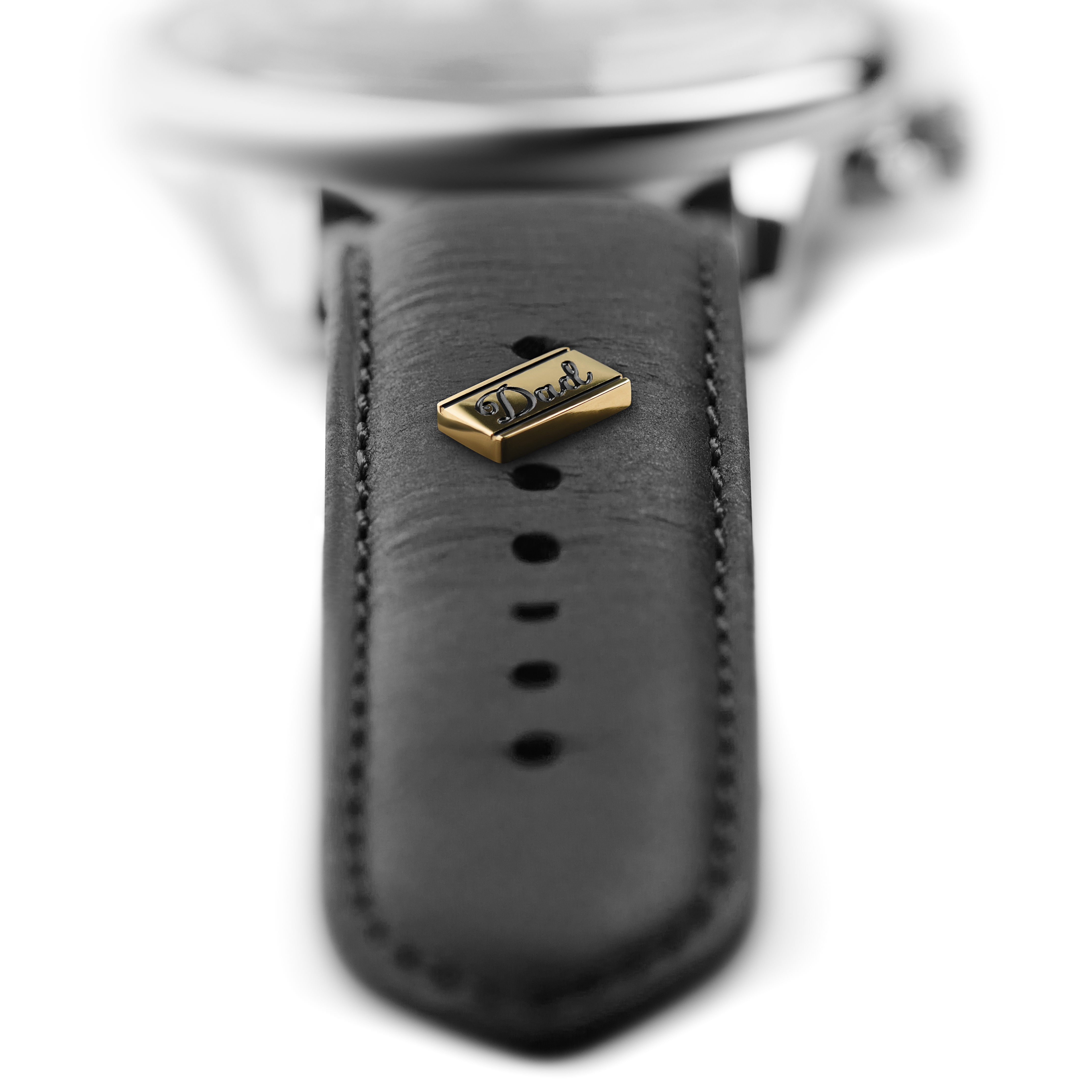 Goldfarbener Edelstahl Dad Uhrenanhänger - 3