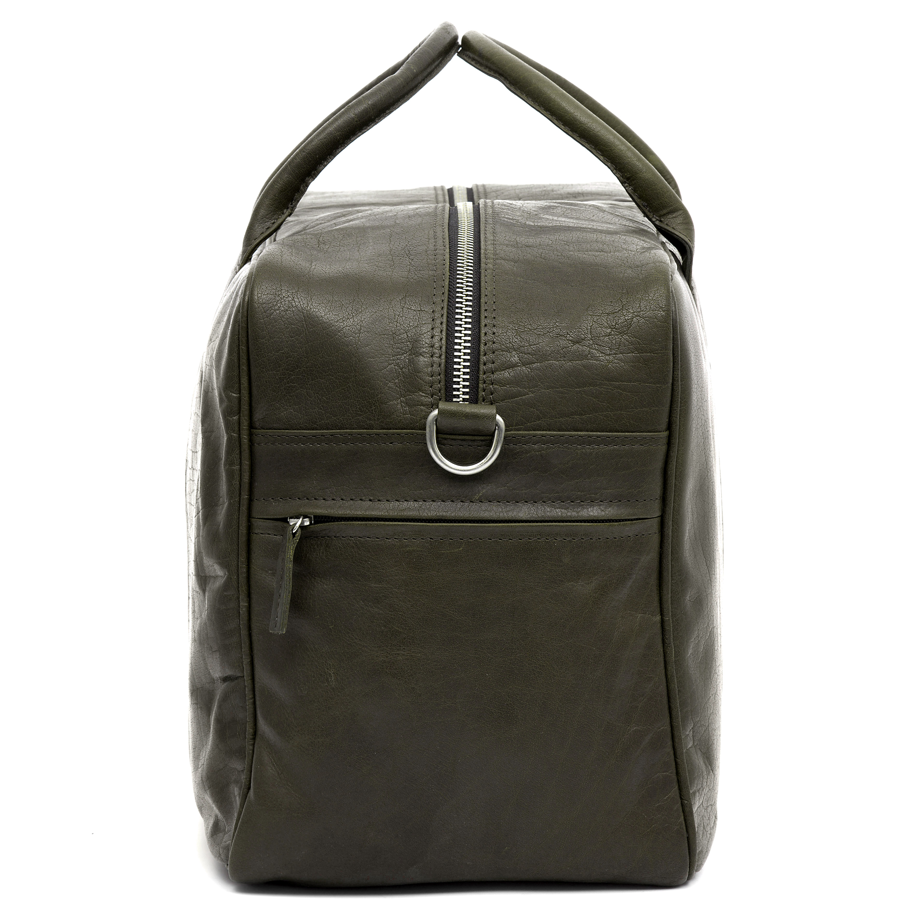 Bolsa de fin de semana Montreal de cuero verde oliva - 10