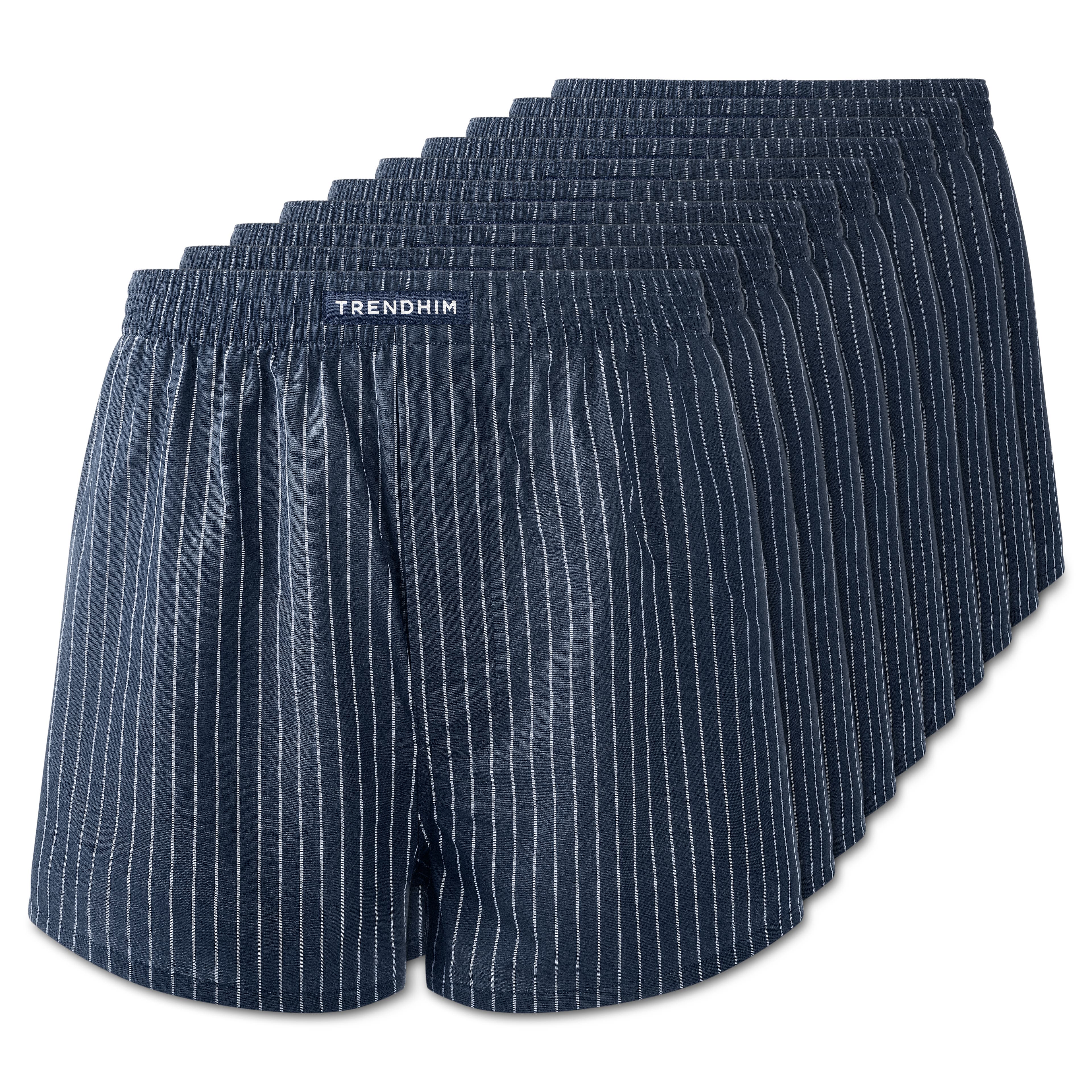 AirFeel | 10-Pack Striped Navy Blue Loose-fit Encased Cotton Boxers AirFeel | 10-Pack Striped Navy Blue Loose-fit Encased Cotton Boxers