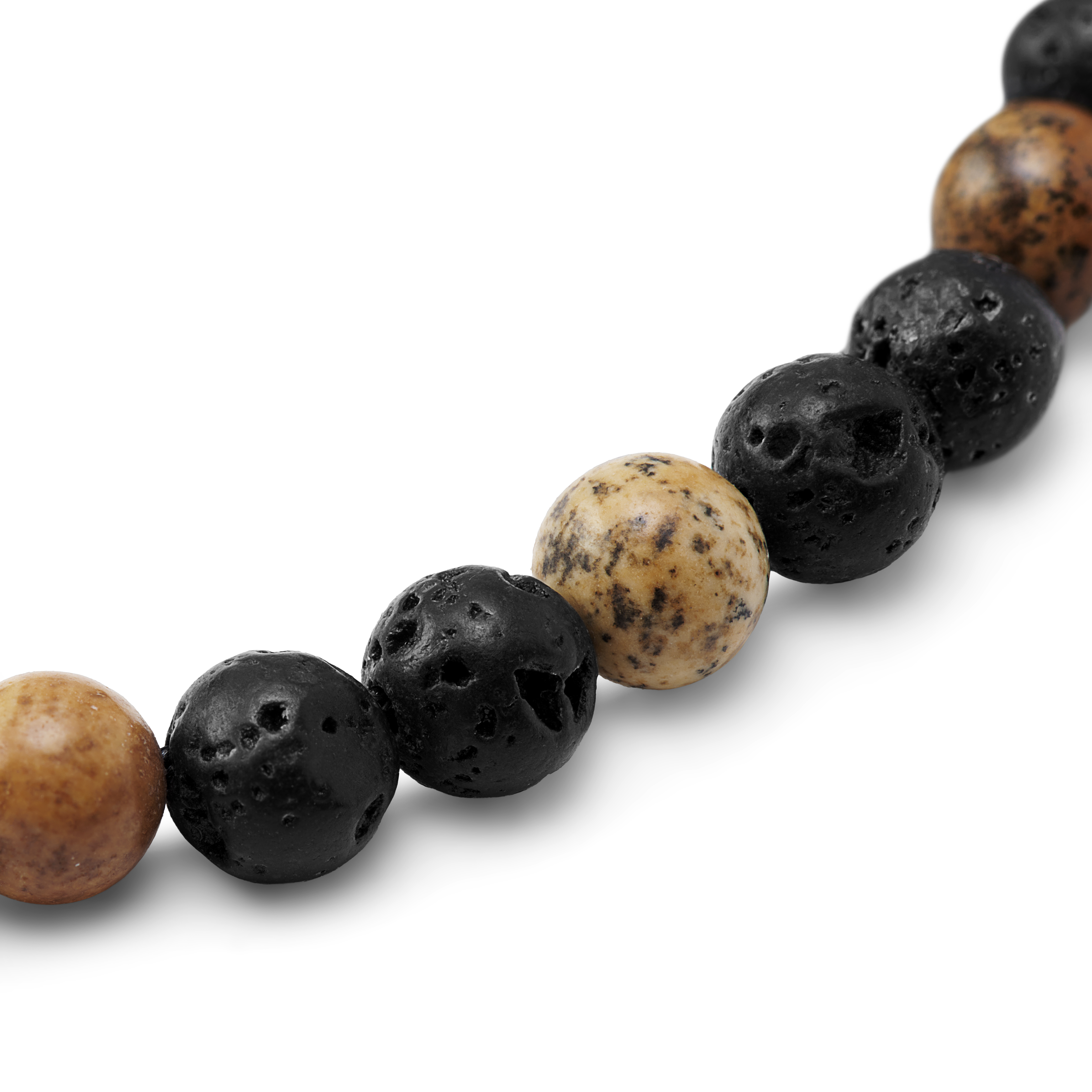 Sanatio | 8mm náramek z lávových kamenů a jaspisu - 3