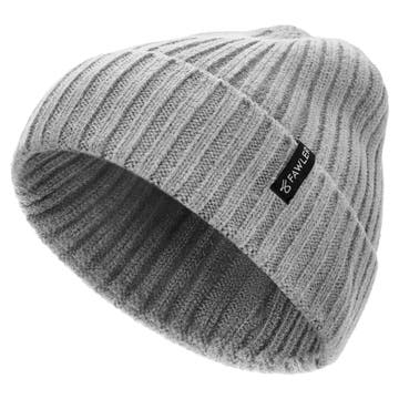 Arctic | Rebrovaná pletená beanie čiapka z vlnenej zmesi v bledosivej farbe Arctic | Rebrovaná pletená beanie čiapka z vlnenej zmesi v bledosivej farbe