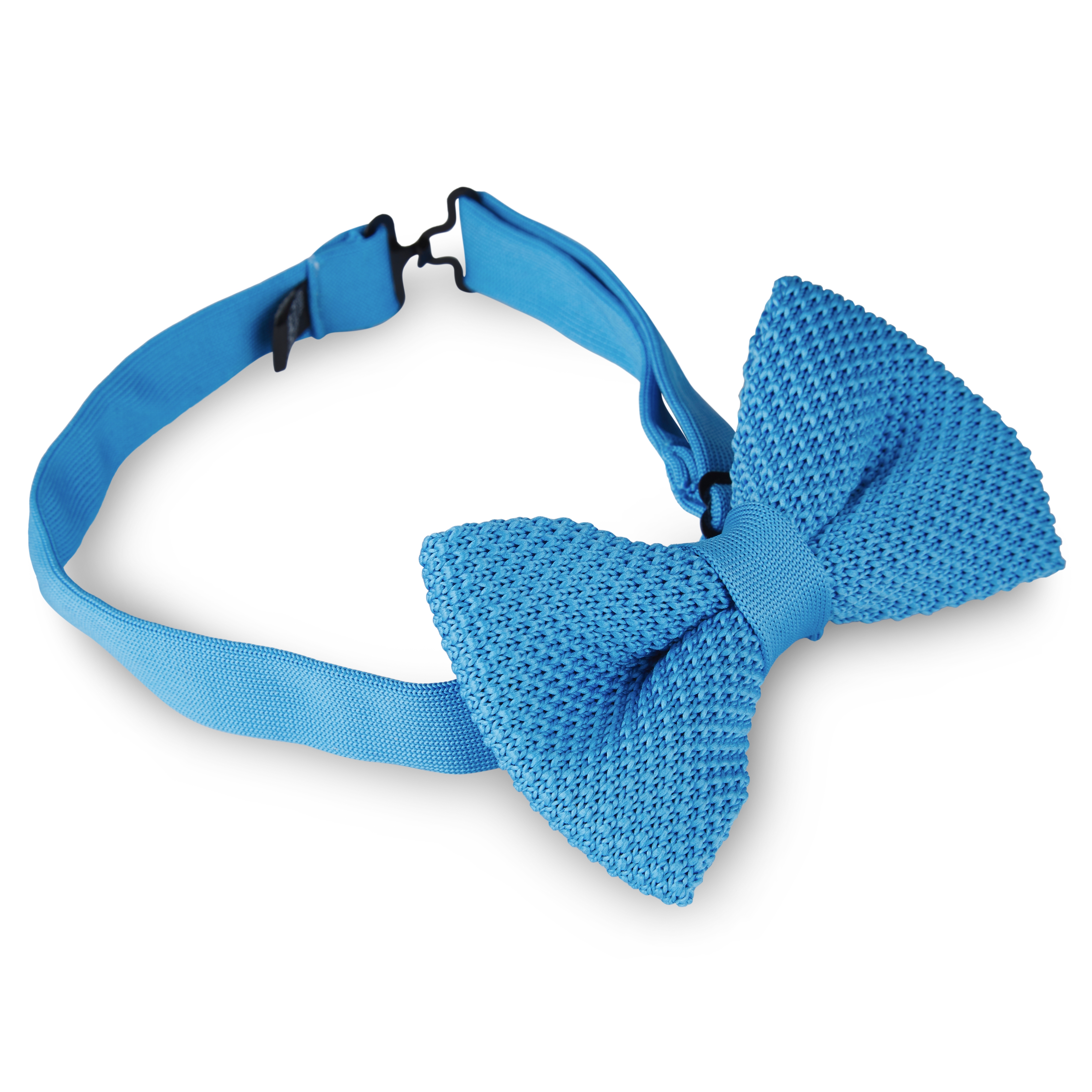 Cerulean Blue Knitted Pre-Tied Bow Tie - 2