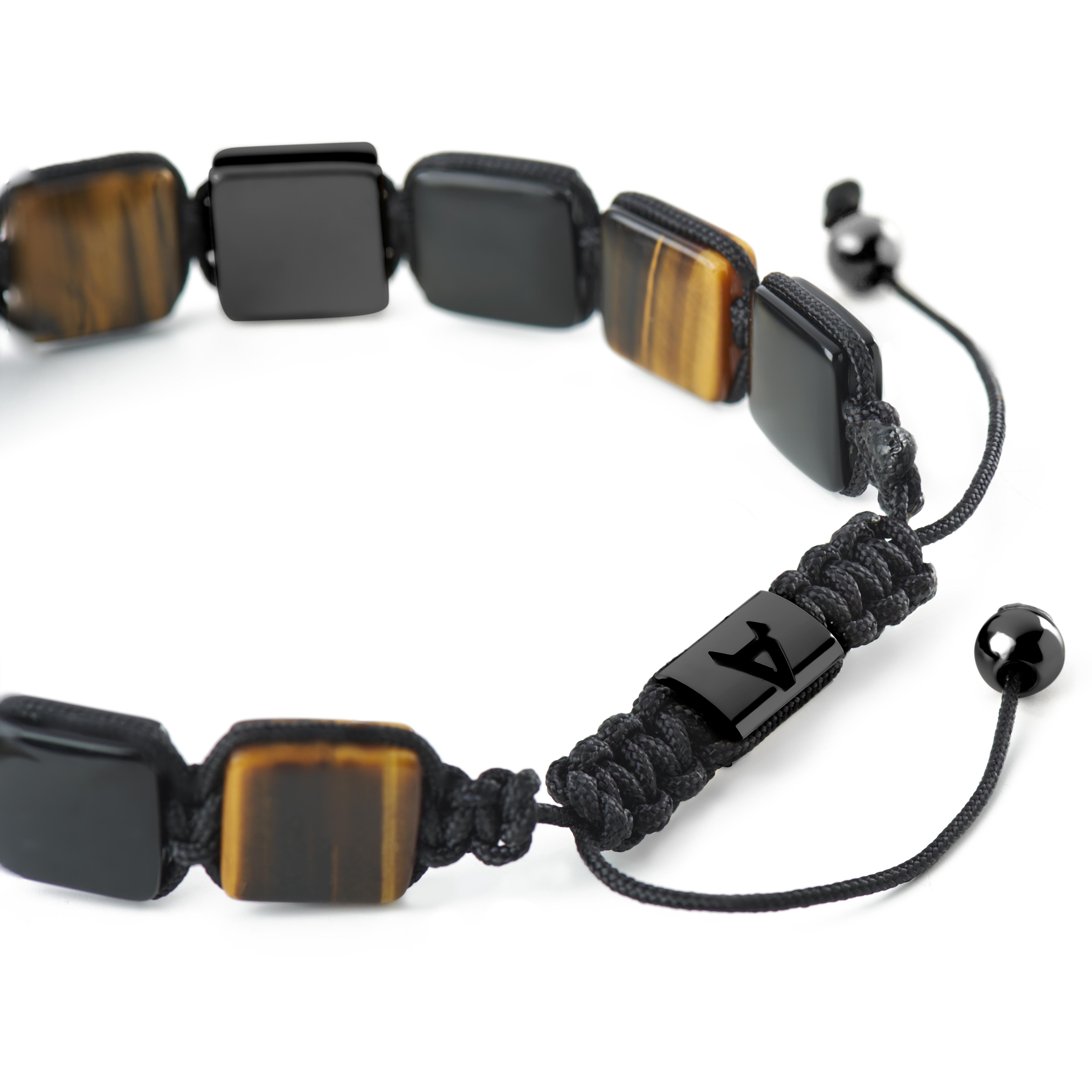 Elysian | Black Onyx and Tiger’s Eye Flat Bead Bracelet - 4