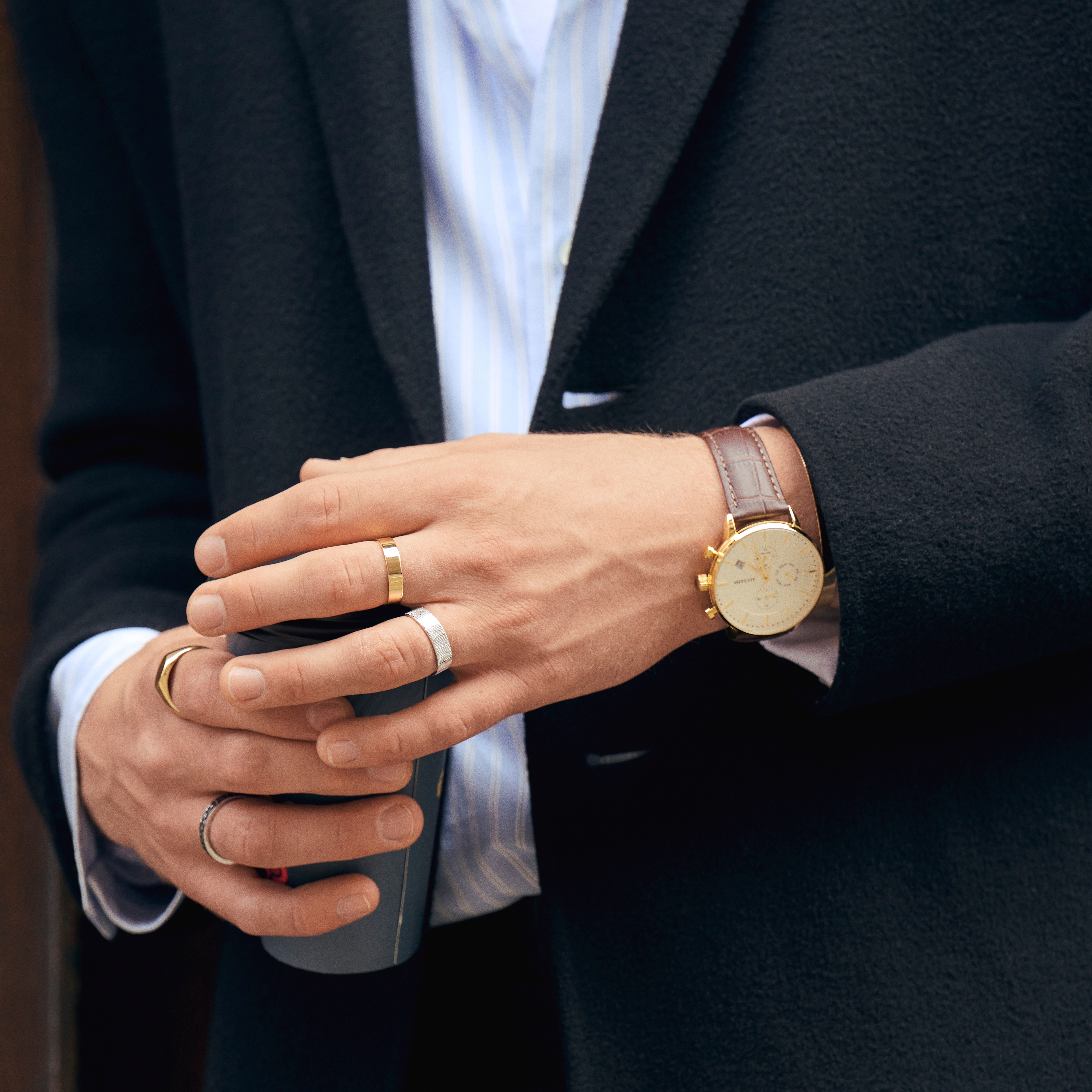 Стоманен часовник с две часови зони Laurens Ternion - 3