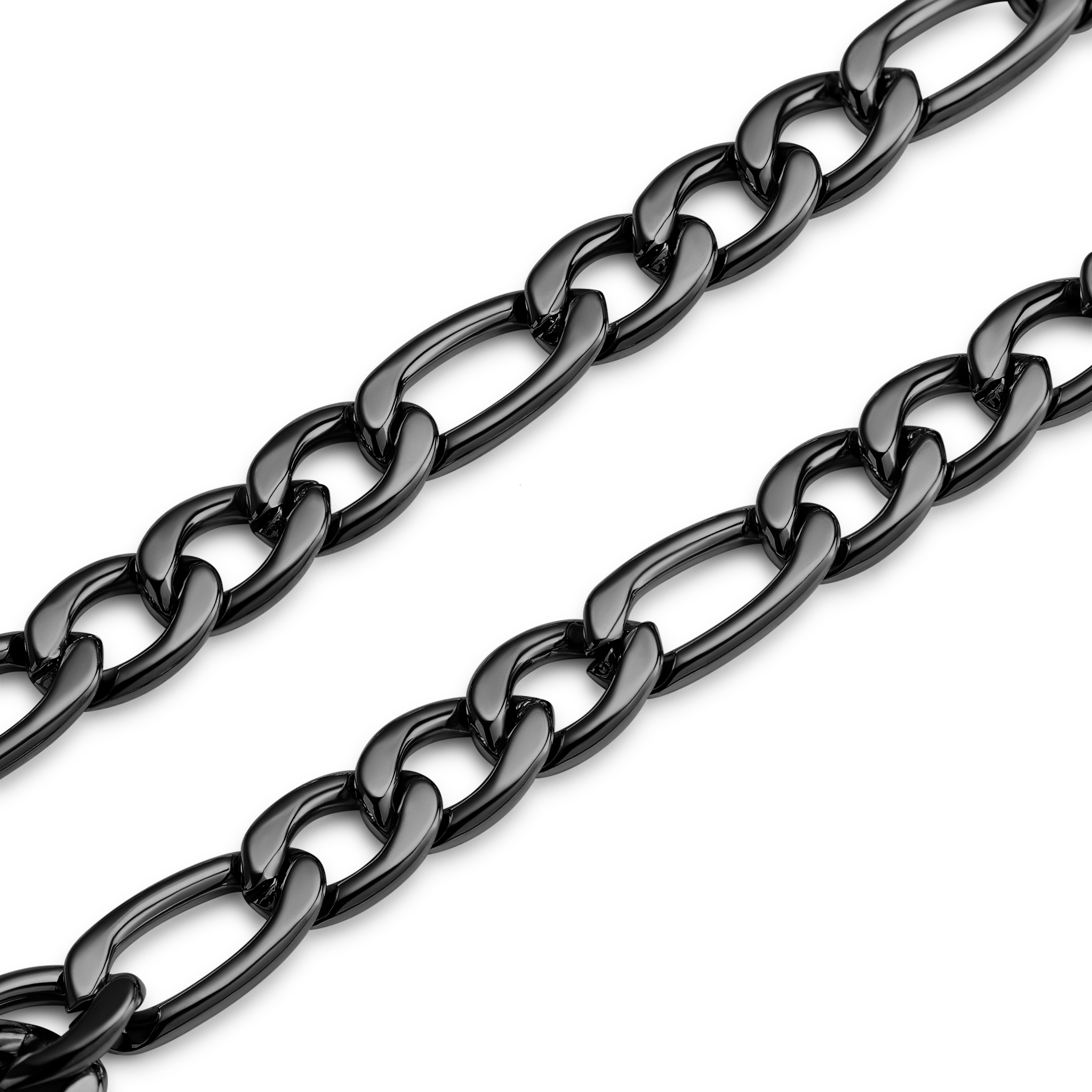 Essentials | 6 mm Gunmetal Schwarzes Figaro Kettenarmband - 4