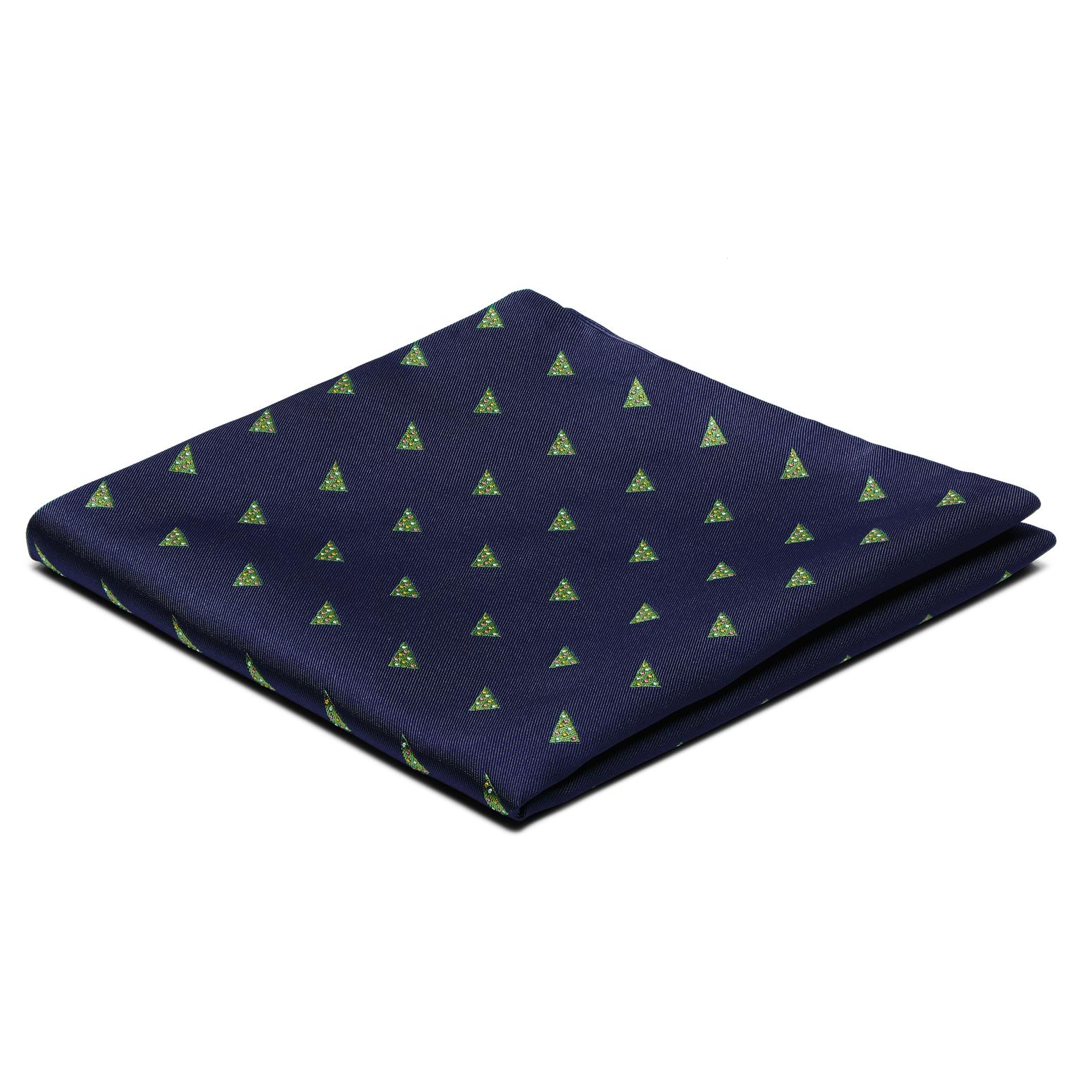Lenço de Bolso Árvore de Natal Azul Marinho Lenço de Bolso Árvore de Natal Azul Marinho