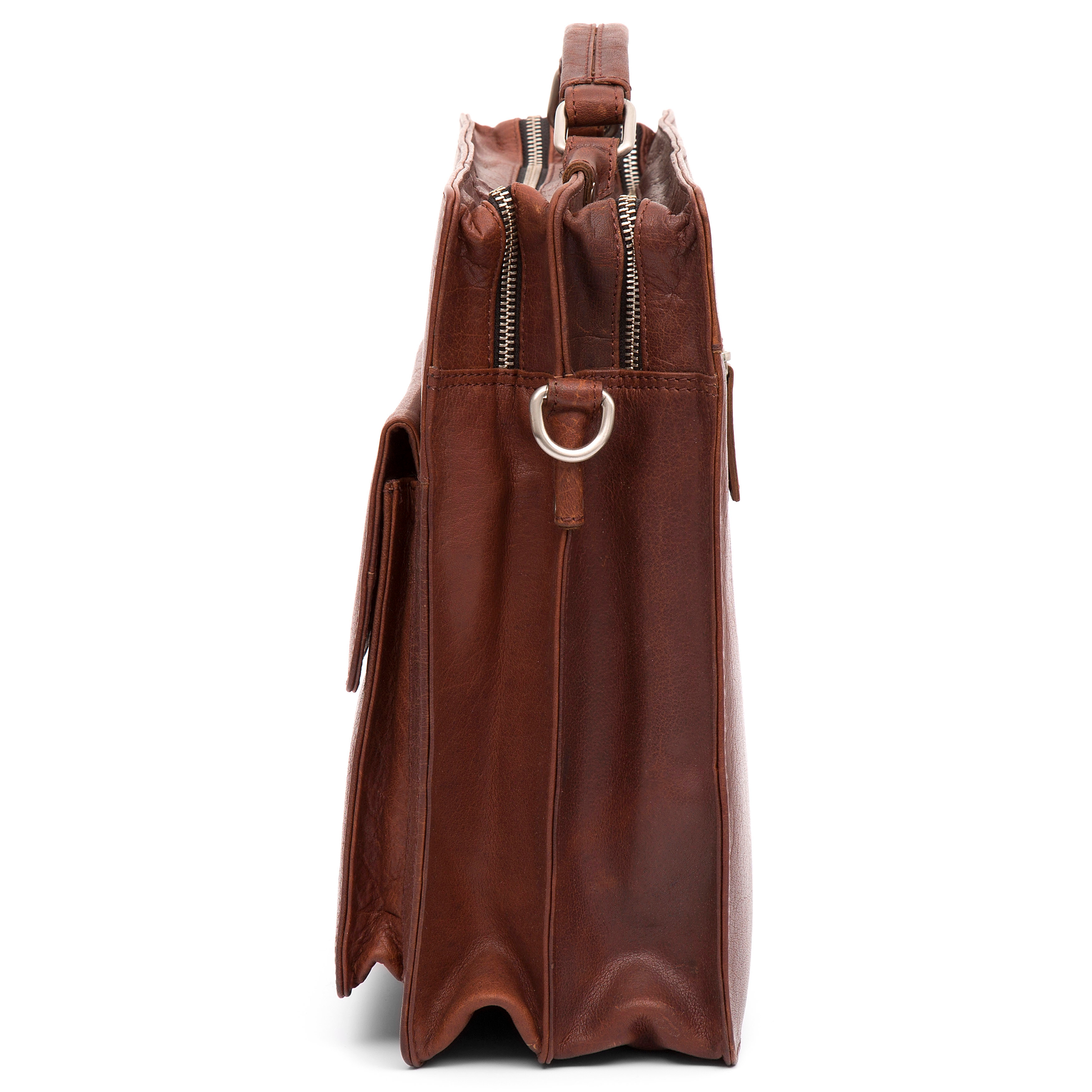 Kasztanowa skórzana kompaktowa teczka Montreal - 5