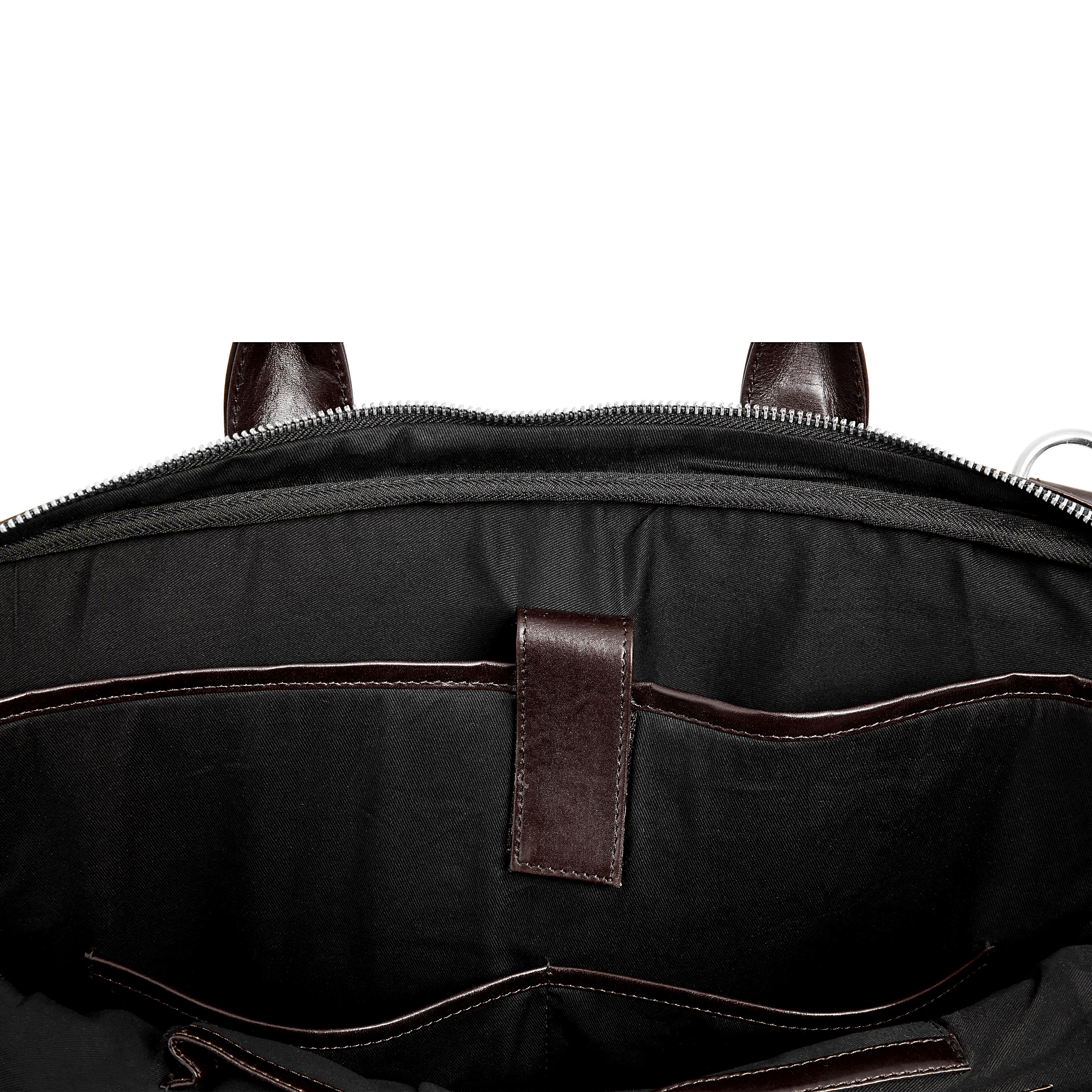 Dunkelbraune Schlanke Jasper Leder Laptoptasche Mit Reißverschluss - 10