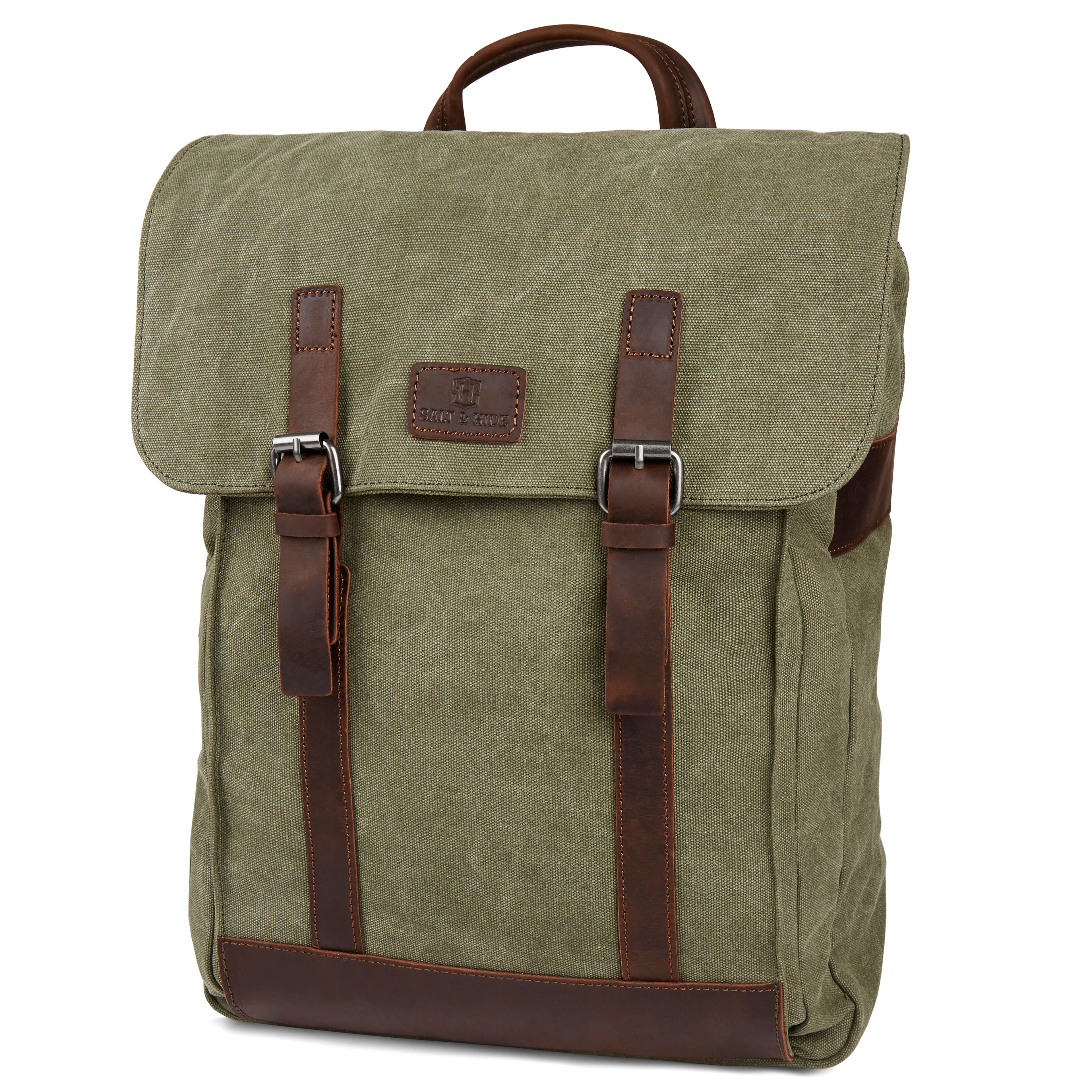 Zielono-brązowy klasyczny plecak Slater