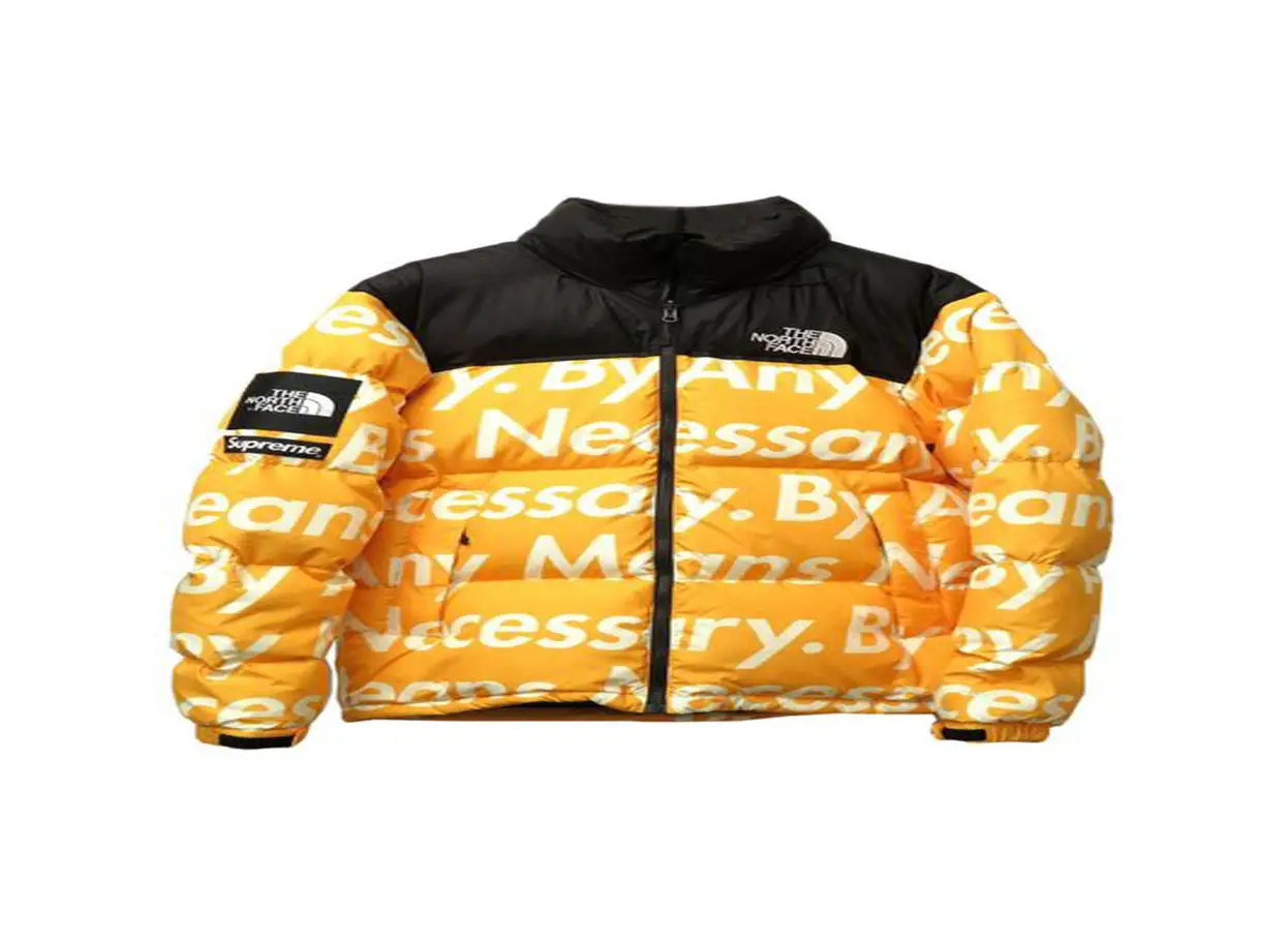 The North Face Printed Nuptse Jacket Yellow