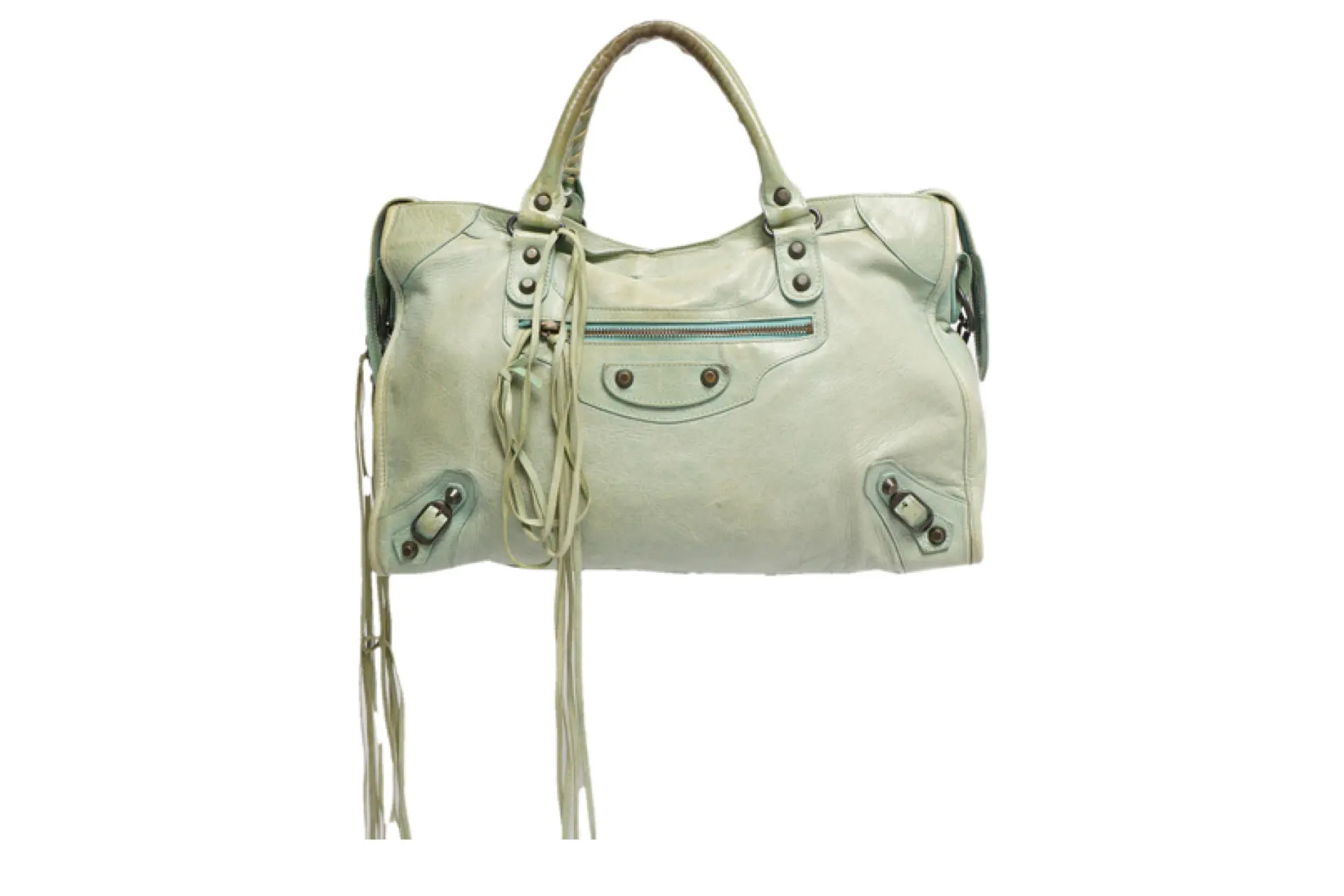バッグ Balenciaga Archive The City Bag green Balenciaga Apple Green Lambskin Leather Motorcycle City Bag
