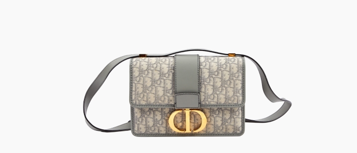 Small Lady Dior Bag Gray Smooth Calfskin and Satin with Bead Embroidery |  DIOR