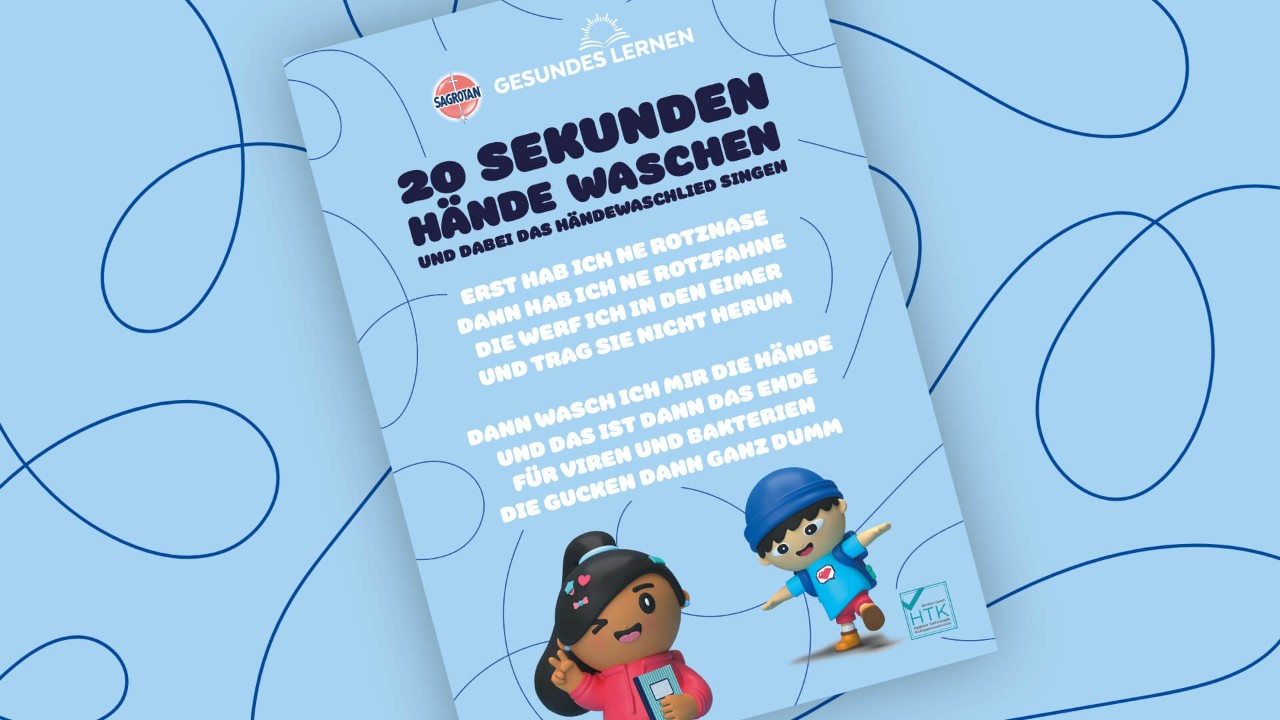 sagrotan gesundes lernen waschsong poster