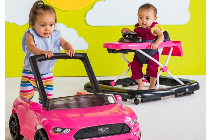 Kids2 and Ford Race Off with Pink Ford Mustang 3 Baby Walker License Global