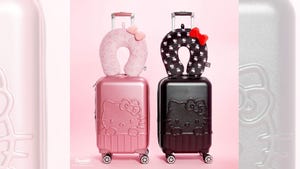 Hello Kitty luggage and travel accessories. 