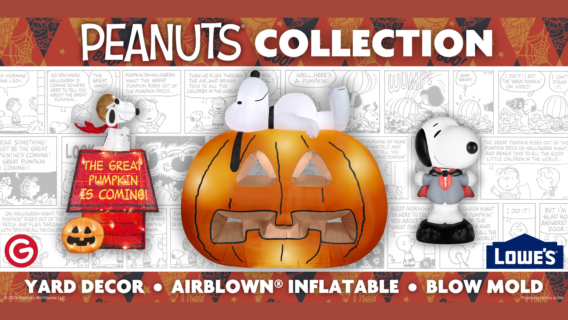 Peanuts sale Snoopy Halloween Pumpkin Airblown Inflatable