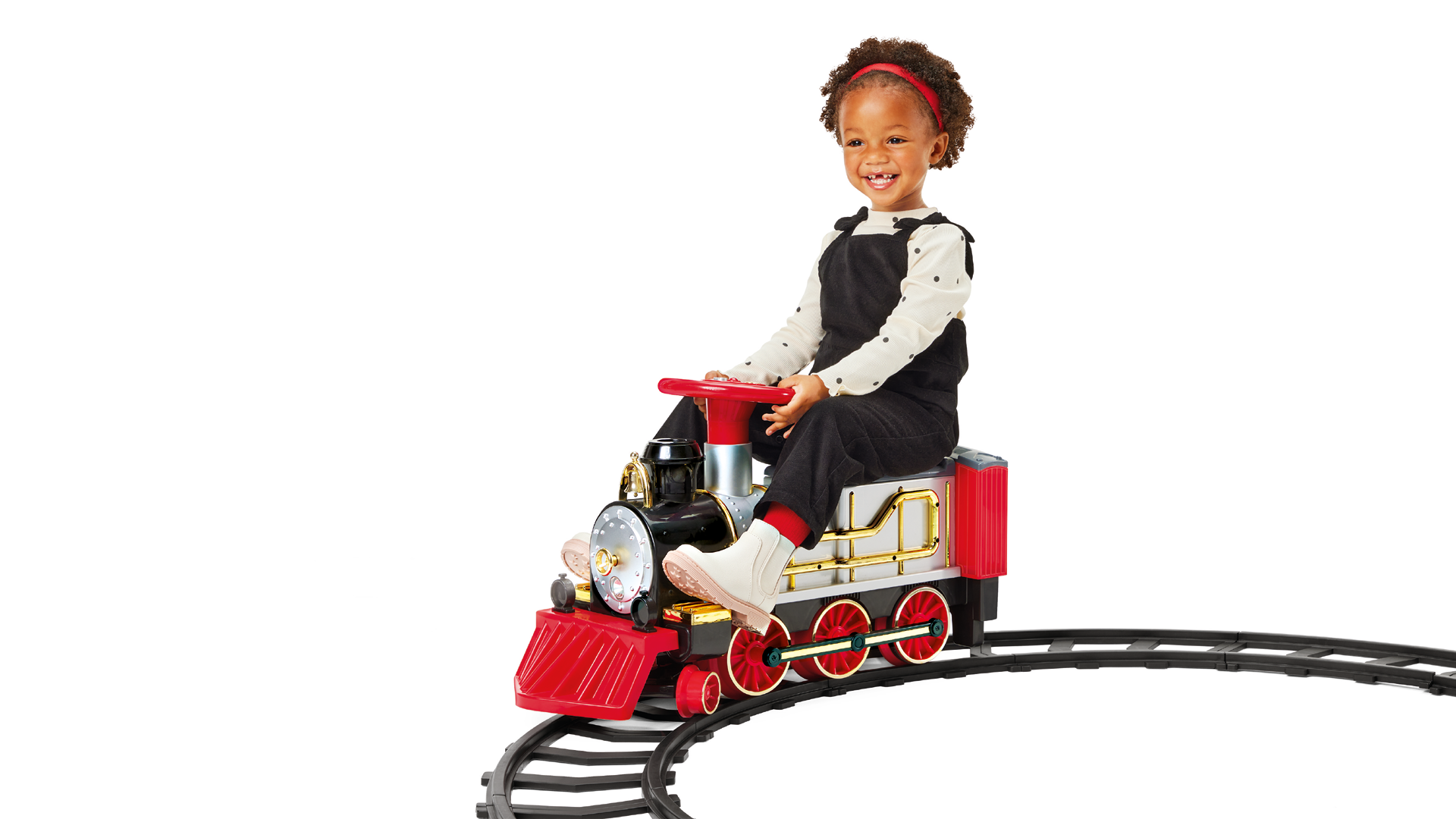 Fao schwarz ride on train hot sale with tracks