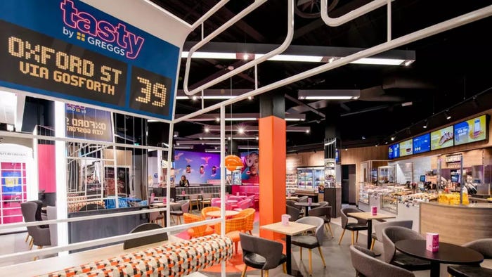 Tasty by Greggs café in Primark’s London flagship Oxford Street East store, Primark Tasty by Greggs café in Primark’s London flagship Oxford Street East store, Primark