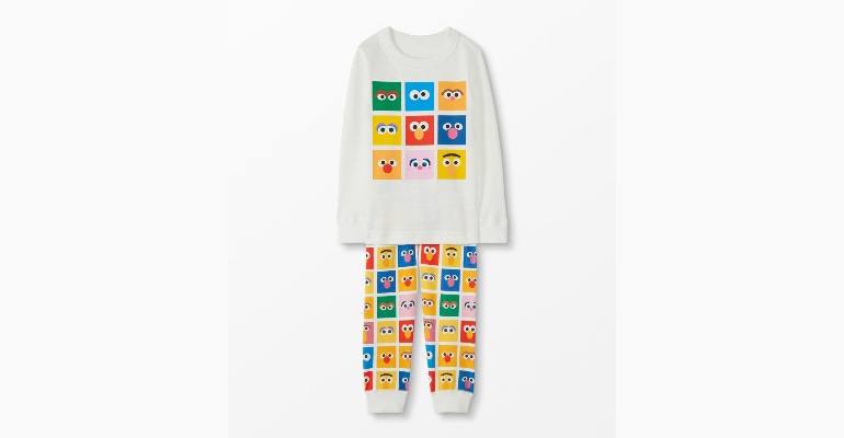 A kids pajama set from the Hanna Andersson Sesame Street collaboration. 