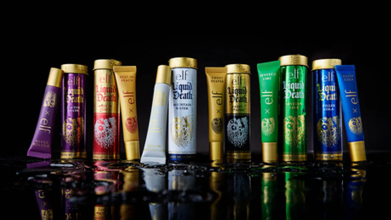 e.l.f. Cosmetics, Liquid Death Launch Second Collaboration e.l.f. Cosmetics, Liquid Death Launch Second Collaboration