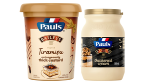 Pauls Baileys Inspired Tiramisu flavored custard and Pauls Baileys Inspired thickened cream, Asembl, Pauls, Baileys