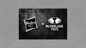 Hasbro x McFarlane Toys logos