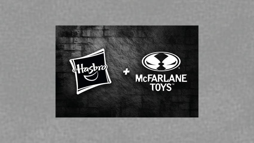 Hasbro x McFarlane Toys logos