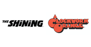 Logos from two of Stanley Kubrick's works, including "The Shining" and "A Clockwork Orange"